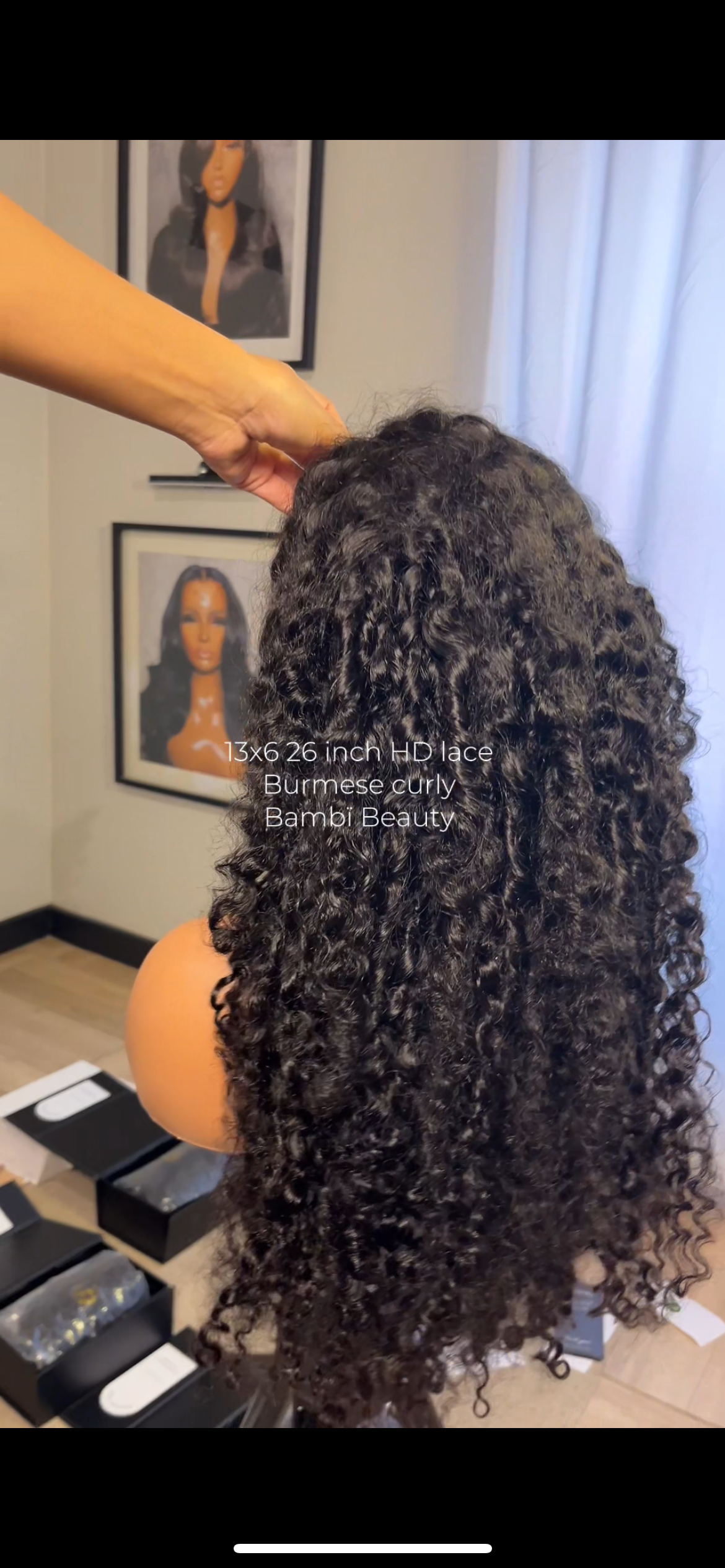 Raw 13×4 Hd lace, Burmese Curly wig