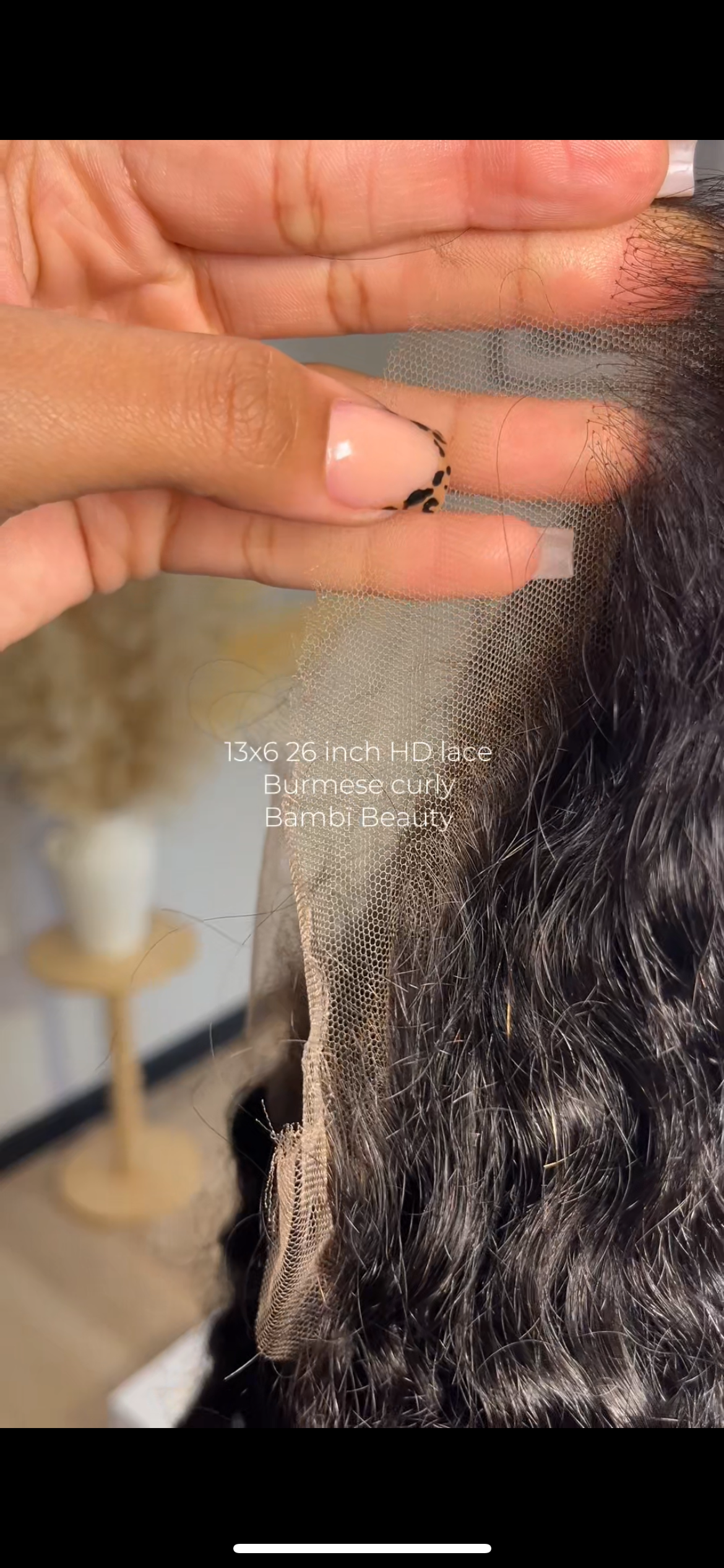 Raw 13×4 Hd lace, Burmese Curly wig