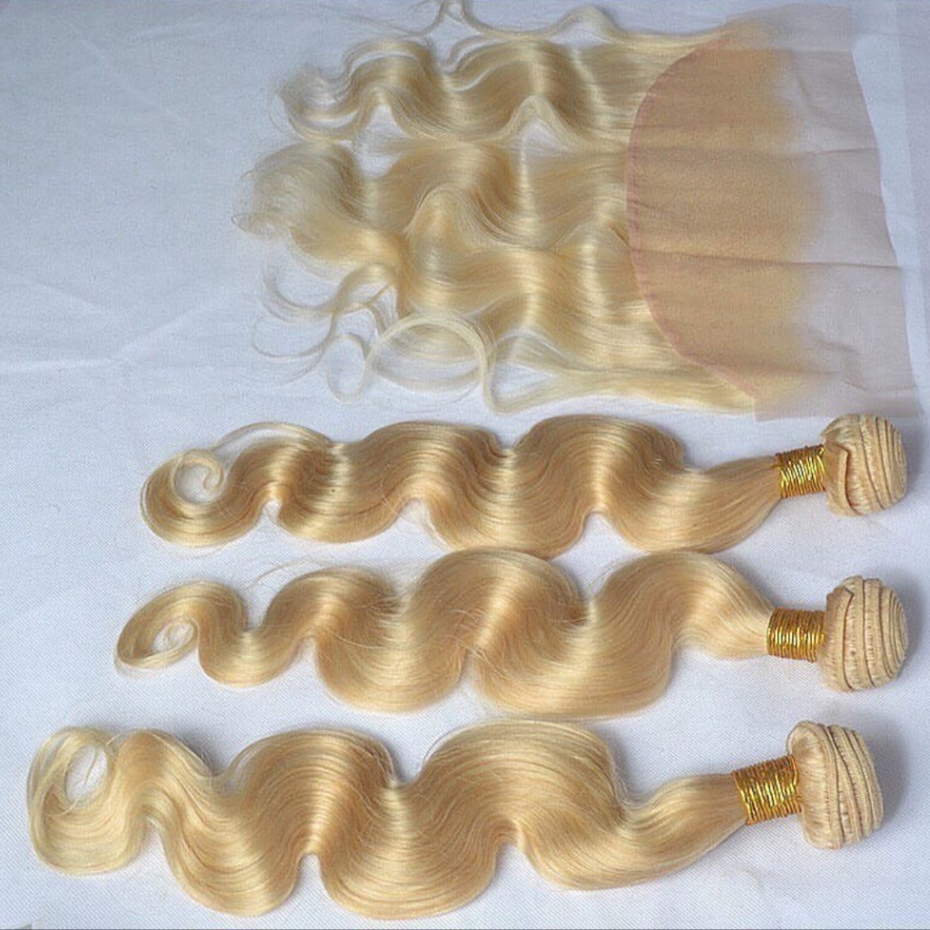 Virgin Blond 613 Bodywave Wig (Transparent Lace)