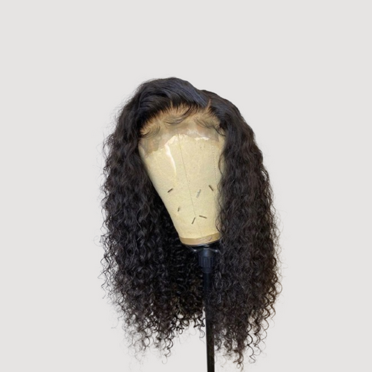 Virgin Deep Curly Wig Transparent lace